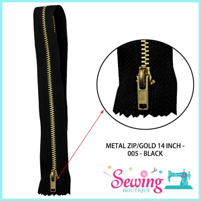 ZIP - GOLD & SILVER METAL ZIP (005)